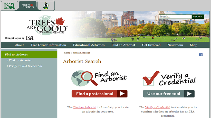 Trees are good website for Find an Arborist.